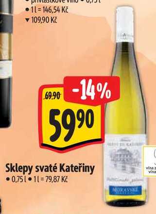 Sklepy svaté Kateřiny, 0,75 l