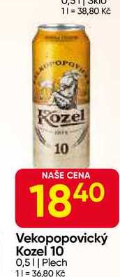 Vekopopovický Kozel 10° 0,5l plech