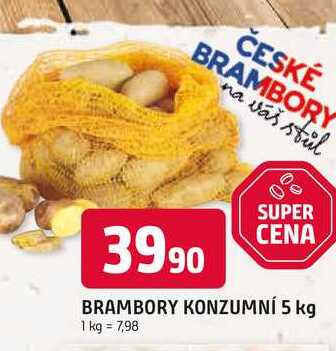 BRAMBORY KONZUMNÍ 5 kg 1 kg = 7,98 
