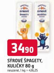 SÝROVÉ ŠPAGETY, KULIČKY 80 g neuzenė