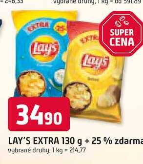 LAY'S EXTRA 130 g + 25 % zdarma