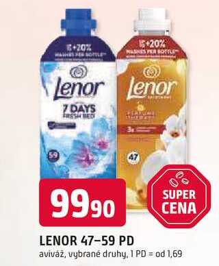 LENOR 47-59 PD aviváž, vybrané druhy