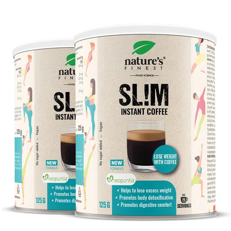 Slim Coffee 1+1 | Káva na hubnutí | Potlačení chuť k jídlu | Neopuntia™ | Odstranění tuků a cukrů | Kvalitní Arabika | Bez přidaného cukru
