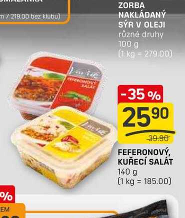 FEFERONOVÝ, KUŘECÍ SALÁT 140 g 