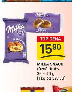 MILKA SNACK různé druhy 35 - 40 g 
