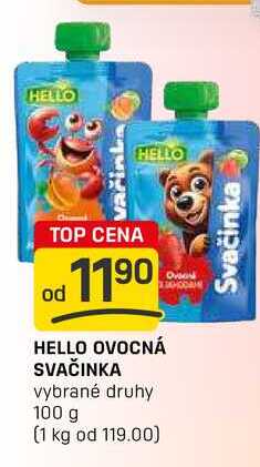 HELLO OVOCNÁ SVAČINKA vybrané druhy 100 g