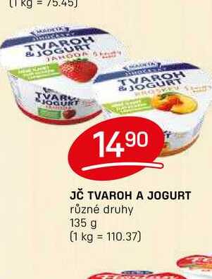 JČ TVAROH A JOGURT různé druhy 135 g 