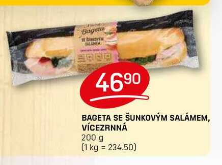 BAGETA SE ŠUNKOVÝM SALÁMEM, VÍCEZRNNÁ 200 g 