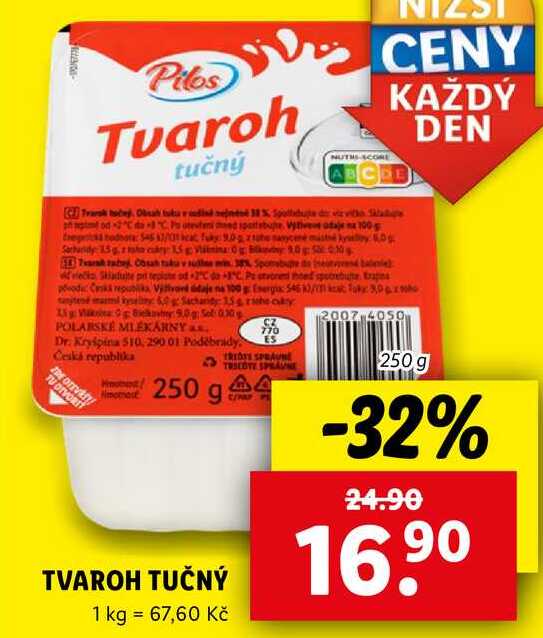 TVAROH TUČNÝ, 250 g