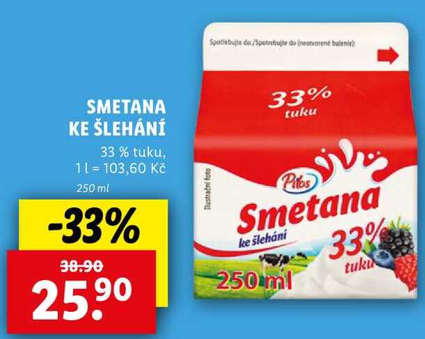 Smetana ke šlehání, 250 ml