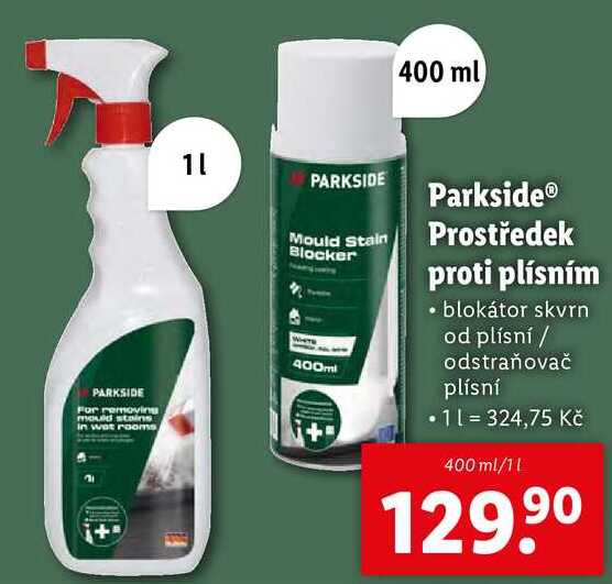 Parkside Prostředek proti plísním, 400 ml/1 l