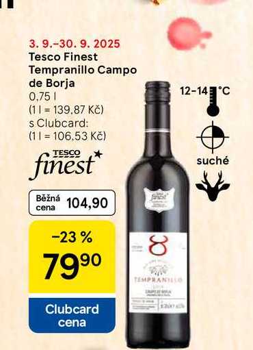 Tesco Finest Tempranillo Campo de Borja, 0,75 l