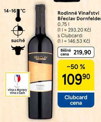 Rodinné Vinařství Břeclav Dornfelder, 0,75 l