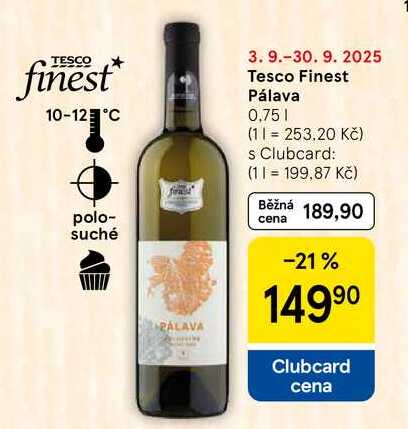 Tesco Finest Pálava, 0,75 l
