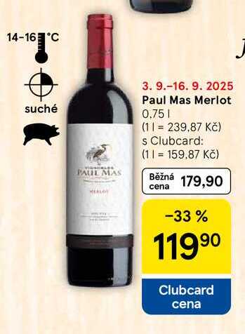 Paul Mas Merlot, 0,75 l