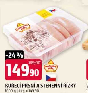 KUŘECÍ PRSNÍ A STEHENNÍ ŘÍZKY 1000 g