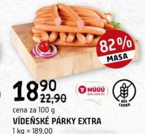 VÍDEŇSKÉ PÁRKY EXTRA 100 g