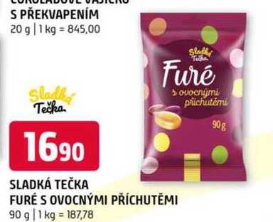SLADKÁ TEČKA FURÉ S OVOCNÝMI PŘÍCHUTĚMI 90 g 
