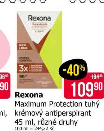Rexona Maximum Protection tuhý, krémový antiperspirant 45 ml, různé druhy 