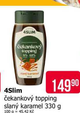 4Slim čekankový topping slaný karamel 330 g 