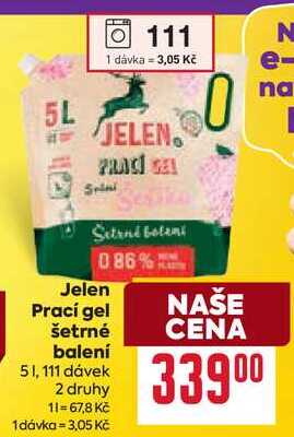 Jelen Prací gel šetrné balení 51,111 dávek