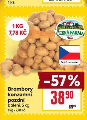 Brambory konzumní pozdní balení, 5 kg 