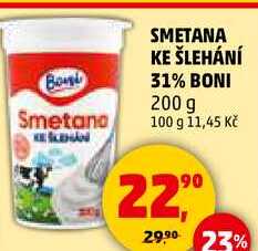 SMETANA KE ŠLEHÁNÍ 31% BONI, 200 g 
