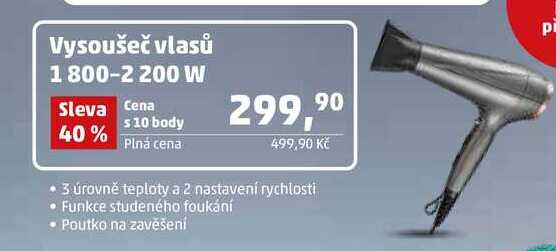 Vysoušeč vlasů 1800-2 200 W  