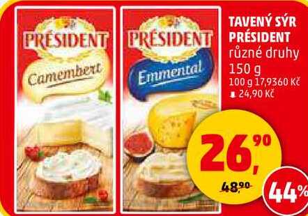 Président Tavený sýr, 150g
