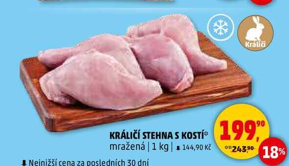 KRÁLIČÍ STEHNA S KOSTÍ mražená, 1 kg  
