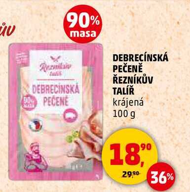 DEBRECÍNSKÁ PEČENĚ ŘEZNÍKŮV TALÍŘ krájená, 100 g 