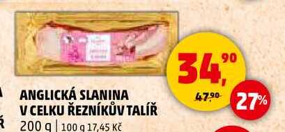 ANGLICKÁ SLANINA V CELKU ŘEZNÍKŮV TALÍŘ, 200 g  