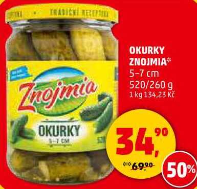 OKURKY ZNOJMIA 5-7 cm, 520/260 g 