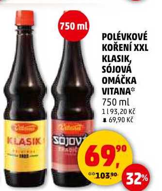 POLÉVKOVÉ KOŘENÍ XXL KLASIK, SÓJOVÁ OMÁČKA VITANA, 750 ml  