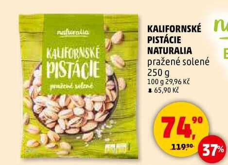 KALIFORNSKÉ PISTÁCIE NATURALIA pražené solené, 250 g 