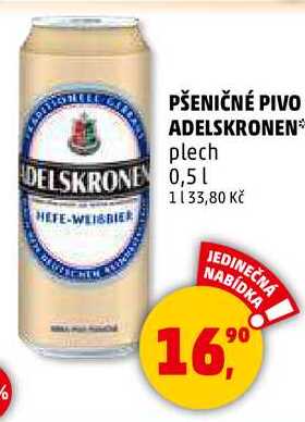 PŠENIČNÉ PIVO ADELSKRONEN plech, 0,5 l 