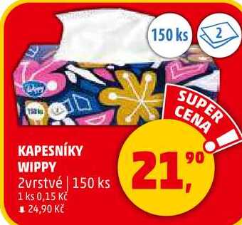 KAPESNÍKY WIPPY 2vrstvé, 150 ks  