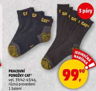 PRACOVNÍ PONOŽKY CAT vel. 39/42-43/46, různá provedení, 1 balení 