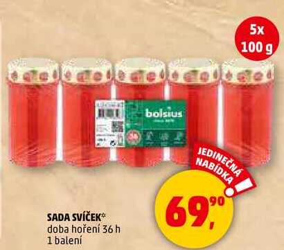 SADA SVÍČEK doba hoření 36 h, 1 balení  