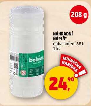 NÁHRADNÍ NÁPLŇ doba hoření 68 h, 1 ks 