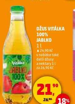 DŽUS VITÁLKA 100% JABLKO, 1 l 