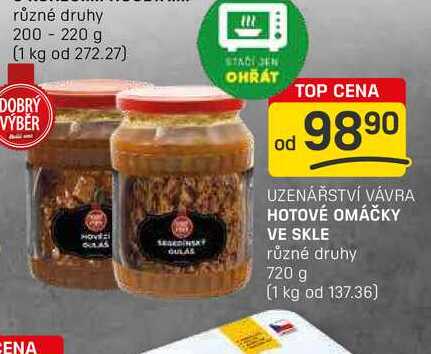 HOTOVÉ OMÁČKY VE SKLE různé druhy 720 g 