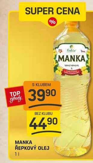 MANKA ŘEPKOVÝ OLEJ 1l