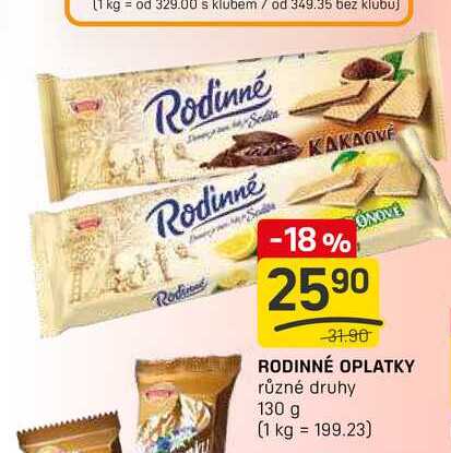 RODINNÉ OPLATKY různé druhy 130 g