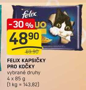 FELIX KAPSIČKY PRO KOČKY vybrané druhy 4 x 85 g 
