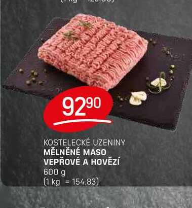 MĚLNĚNÉ MASO VEPŘOVÉ A HOVĚZÍ 600 g 