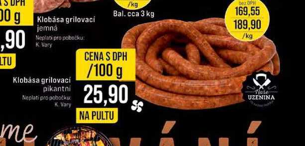 Klobása grilovaci jemná 100 g