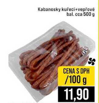Kabanosky kuřecí+vepřové 100 g   