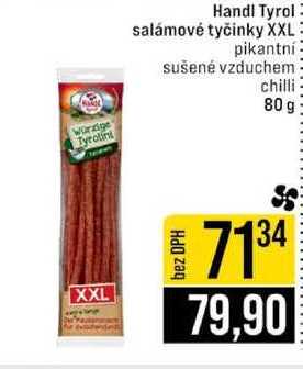 Handl Tyrol salámové tyčinky XXL pikantní 80 g