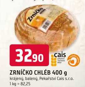 ZRNÍČKO CHLÉB 400 g krájený, balený